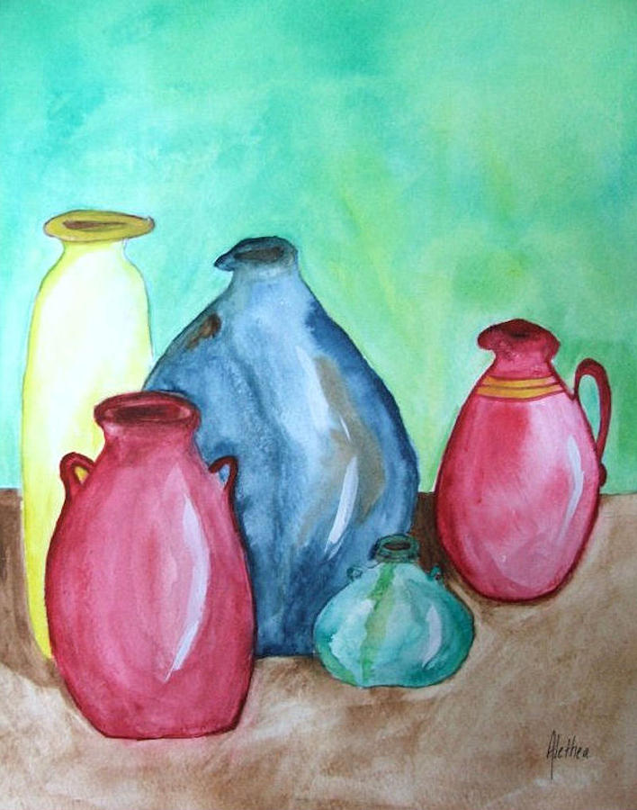 A Few Good Pitchers Painting by Alethea M
