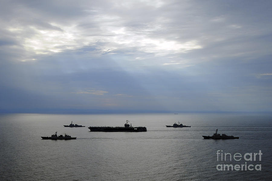 A Fleet Of Multinational Navy Ships Photograph