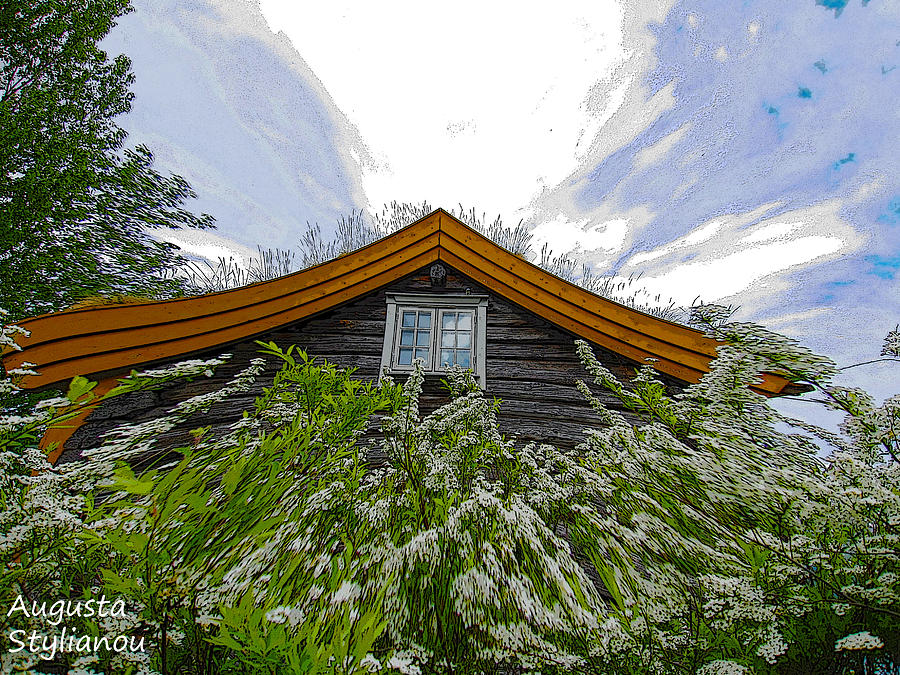 A flowery house in Norway Digital Art by Augusta Stylianou