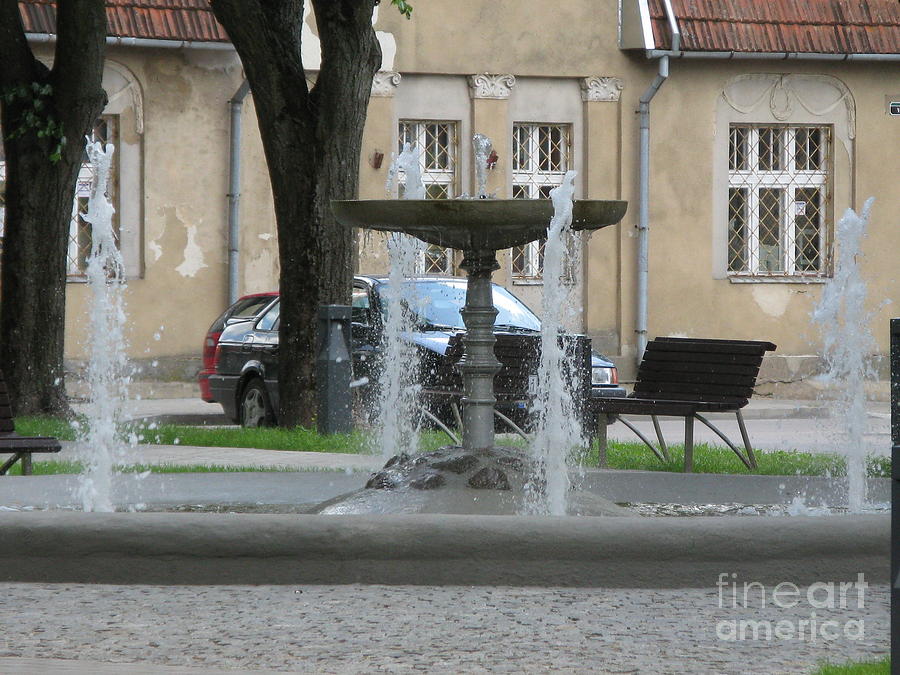 Architecture Photograph - A fountain in Silute Lithuania by Ausra Huntington nee Paulauskaite