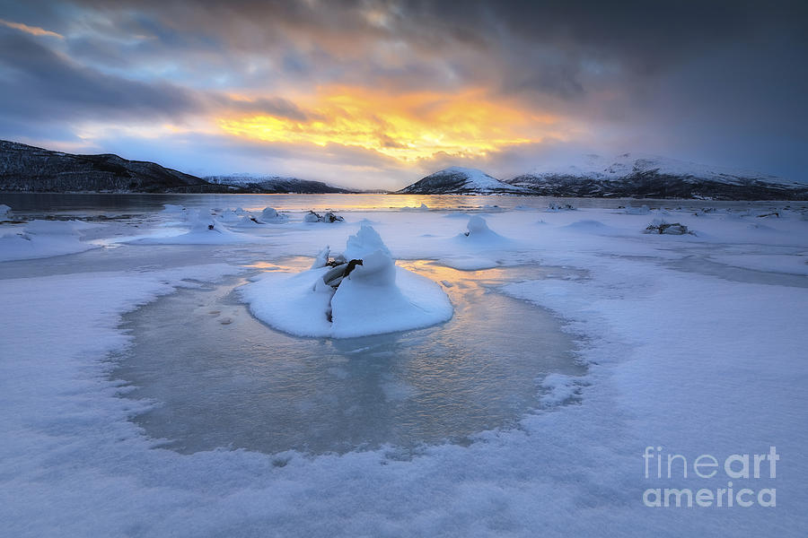Nature Photograph - A Frozen Fjord That Is Part by Arild Heitmann