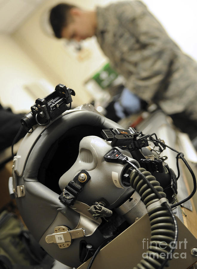 A Fully Assembled Flight Crew Helmet Photograph by Stocktrek Images ...