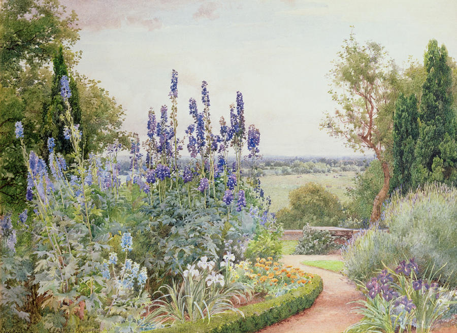 A Garden Near the Thames Painting by Alfred Parsons - Fine Art America