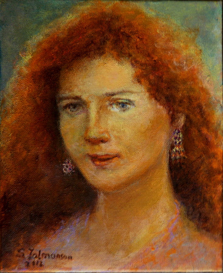 A girl with a red hair Painting by Sylva Zalmanson - Fine Art America