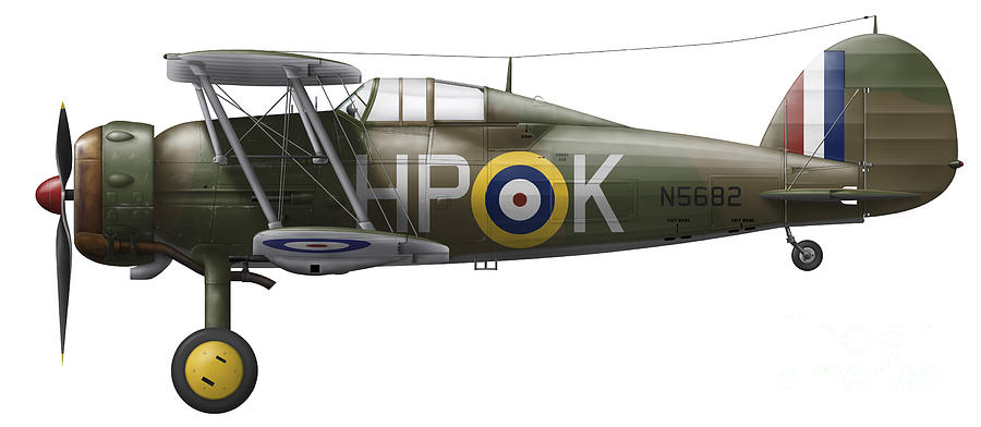 A Gloster Gladiator Mk II Digital Art by Chris Sandham-Bailey