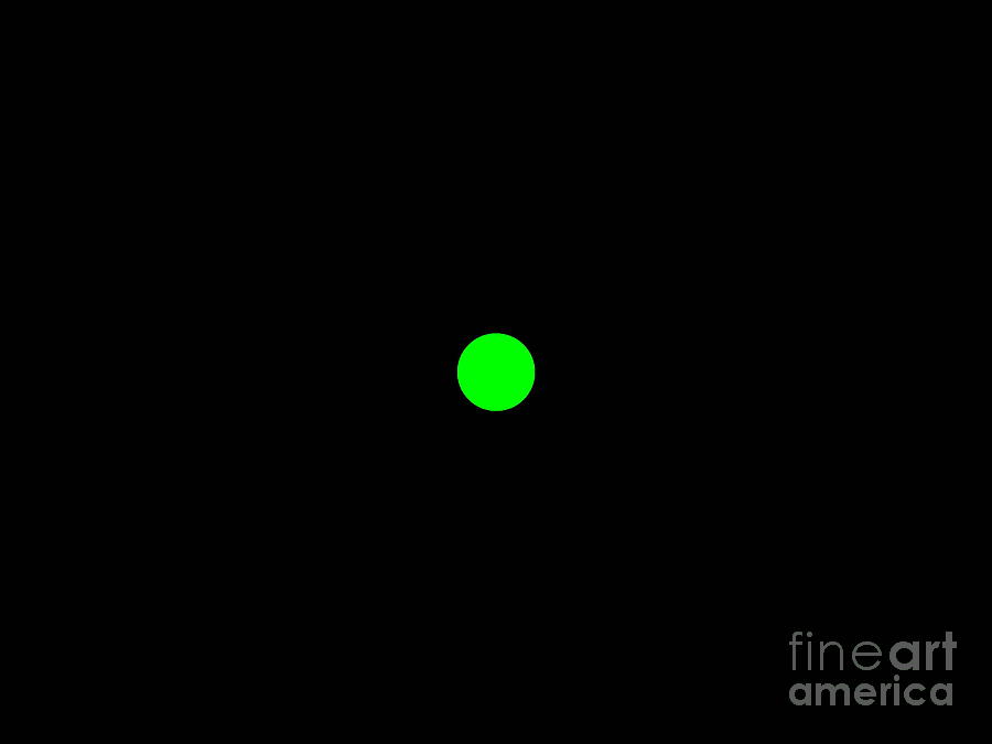 A Green Circle On A Black Background Digital Art by Pauli Hyvonen