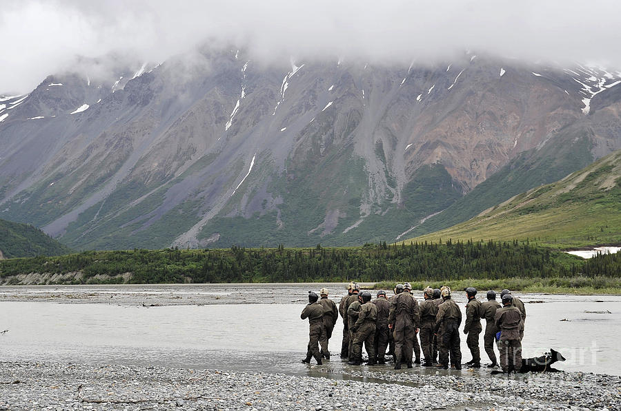 A Group Of Navy Seals Prepares To Cross Photograph by Stocktrek Images