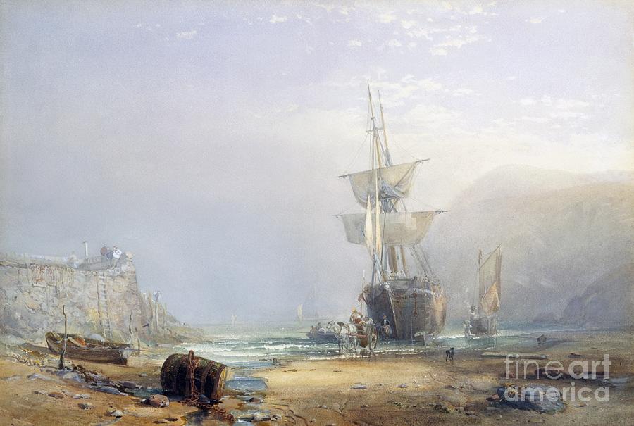A Hazy Morning on the Coast of Devon Painting by Samuel Phillips Jackson