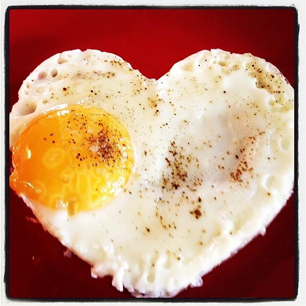 Egg Photograph - A Heart Egg For My Husbands Breakfast by Jaimini Chohan