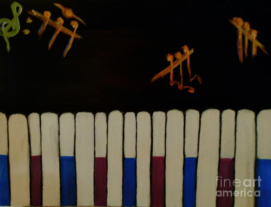 Key Painting - A Home Made Piano by Marie Bulger