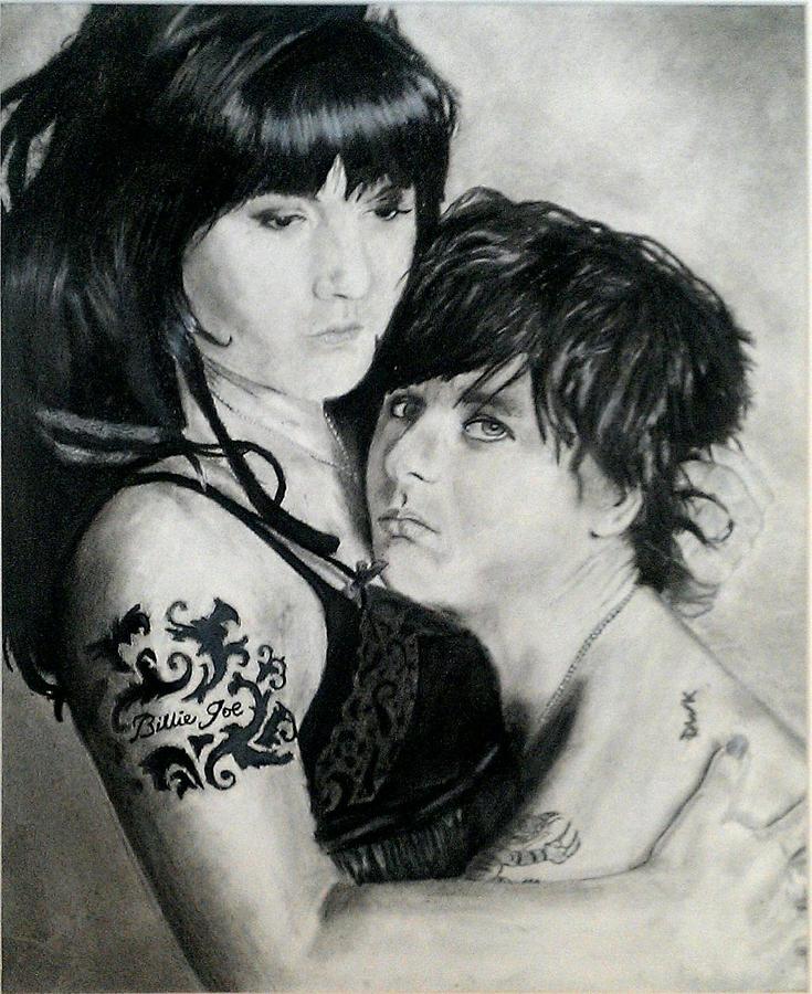 Music Drawing - A husband and wife by Brittany Frye