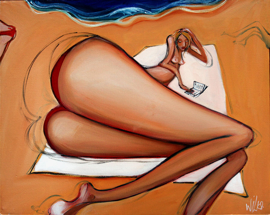 A Lazy Read Painting by Leanne Wilkes