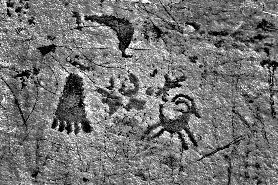 Prehistoric Photograph - A library of petroglyphs - Atlatl Rock by Alexandra Till