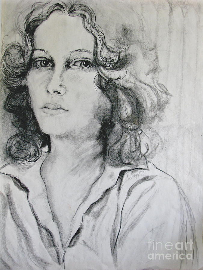 Portrait Drawing - A Look Within by Rory Siegel