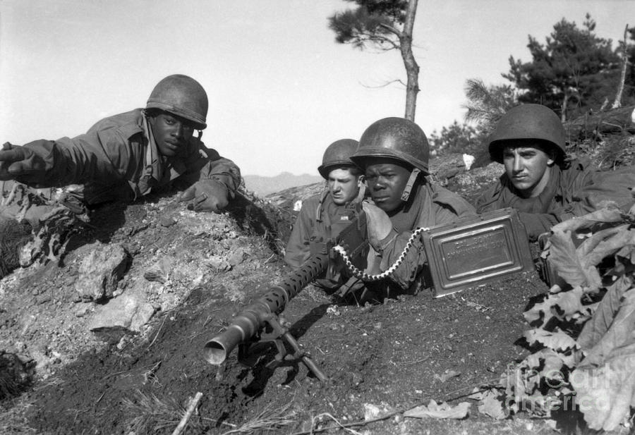A Machine Gun Crew In Firing Position Photograph by Stocktrek Images