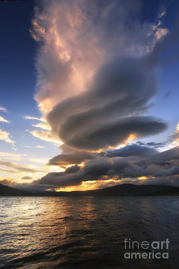 Nature Photograph - A Massive Stacked Lenticular Cloud by Arild Heitmann