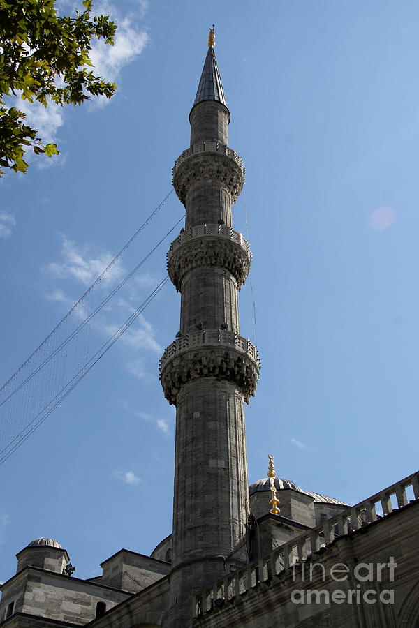 A Minaret Of The Sultan Ahmed Mosque Istanbul Photograph by Christiane Schulze Art And Photography