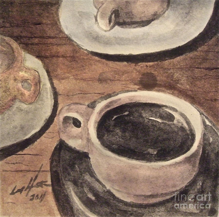 Coffee Painting - A Morning Cup by Wade Hampton