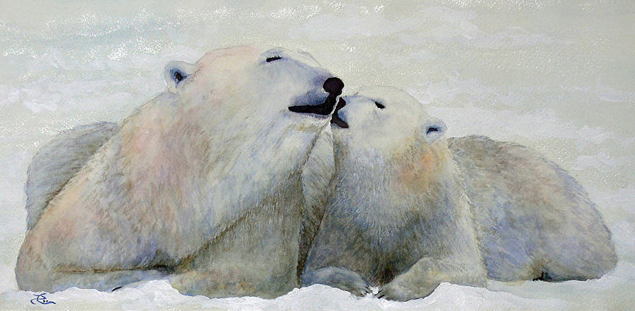 Wildlife Painting - A Mothers Love by Dee Carpenter