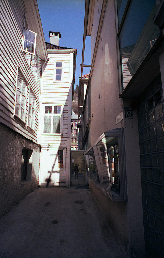 Norway Photograph - A Narrow Street In Bergen Norway by Thomas D McManus