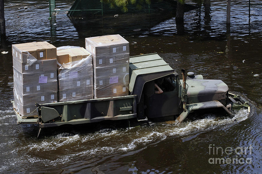 New Orleans Photograph - A National Guard M817 5-ton Dump Truck by Stocktrek Images