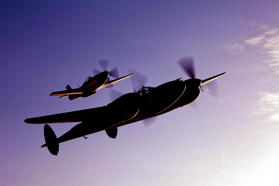 A P-38 Lightning And P-51d Mustang Photograph by Scott Germain