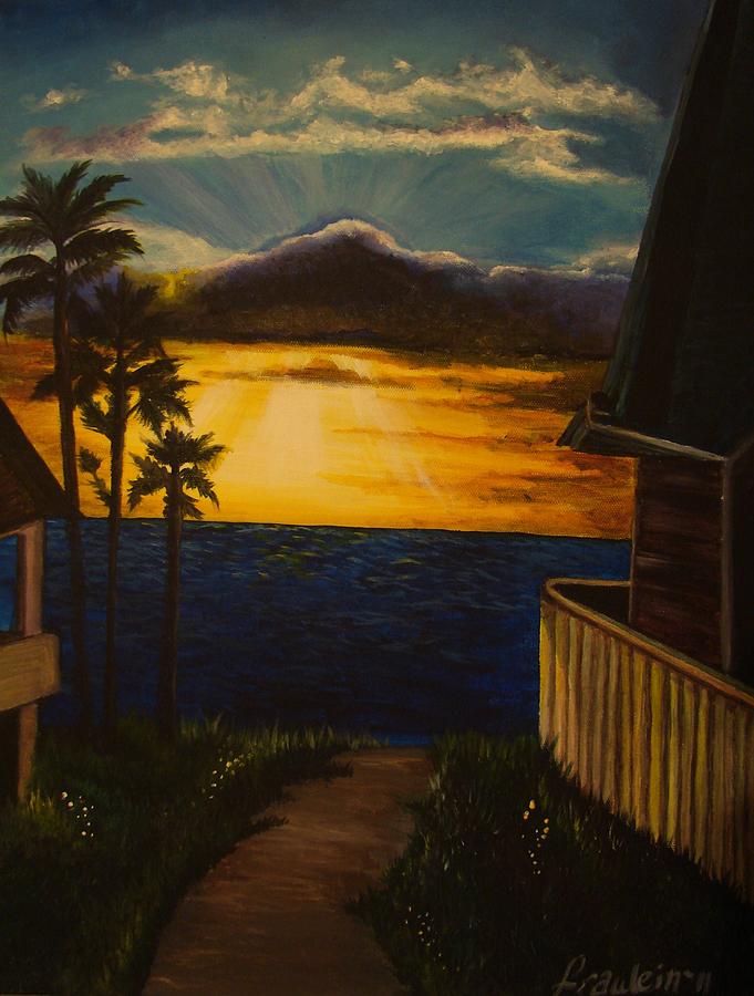 Sunset Painting - A Perfect Moment by Glory Fraulein Wolfe Sunset Painting - A Perfect Moment by Glory Fraulein Wolfe