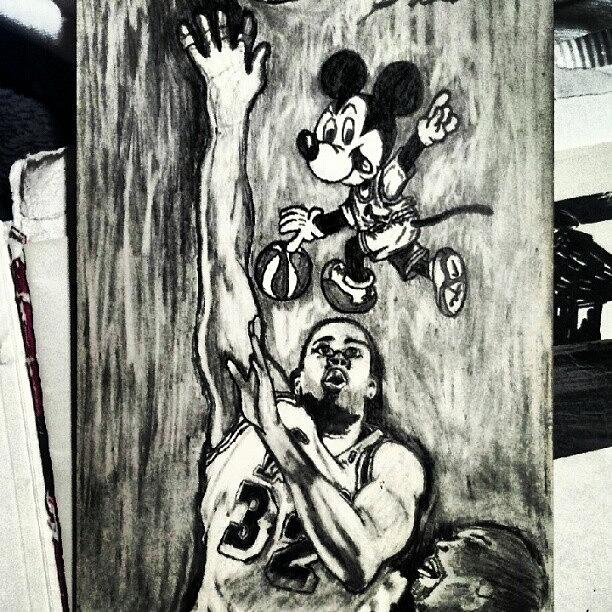 Tbt Photograph - A Pic I Drew Of Magic Johnson In Art by Mike Dunn