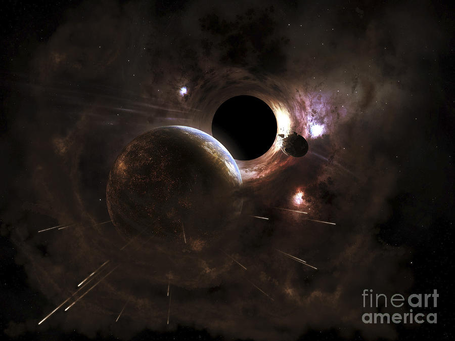Interstellar Digital Art - A Planets Population Fleas In Panic by Kevin Lafin