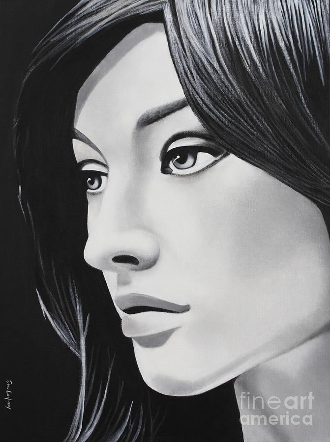 black and white portrait art