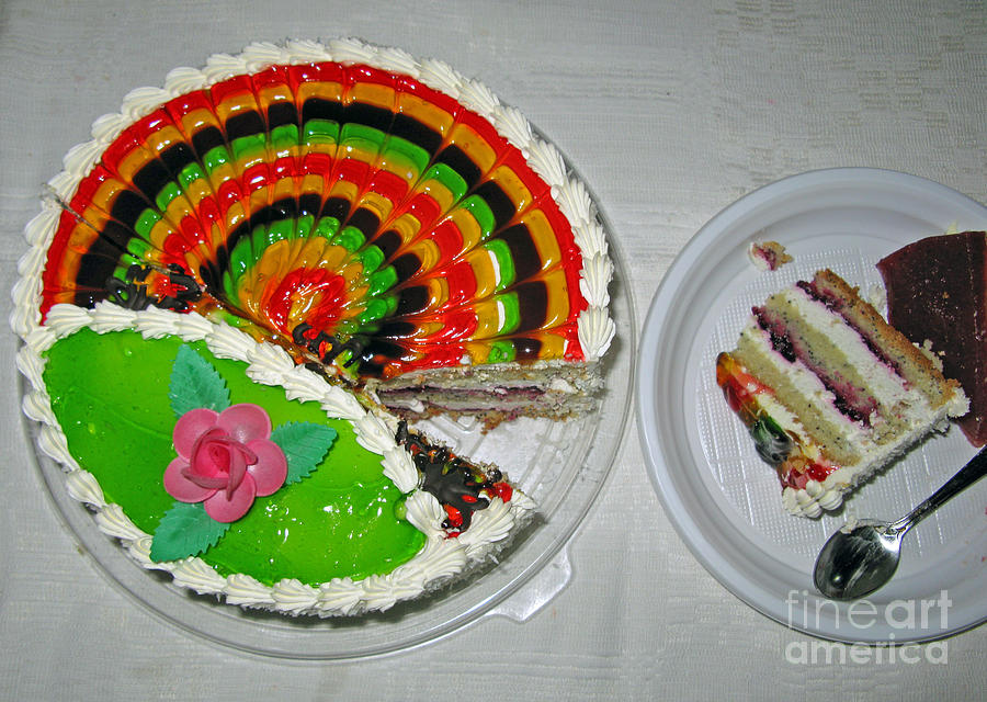 Summer Photograph - A Rainbow Cake- Yummy by Ausra Huntington nee Paulauskaite