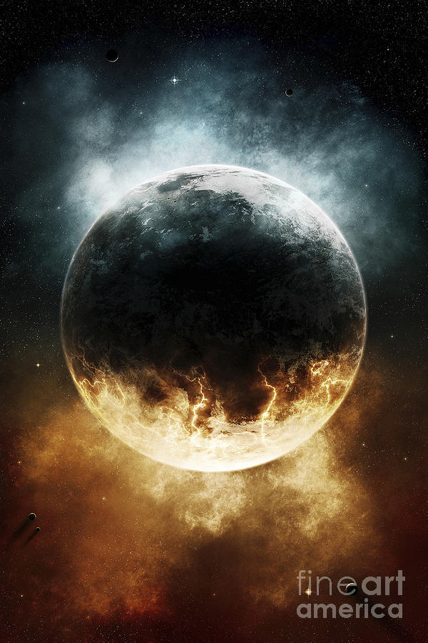 A Rare Planet Surrounded By A Cloud Digital Art by Tomasz Dabrowski