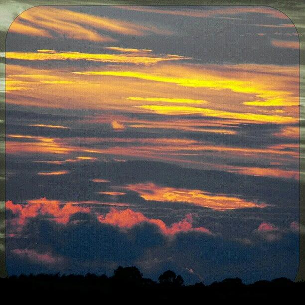 Nature Photograph - A Recent #sunset ... #clouds #sky by Linandara Linandara