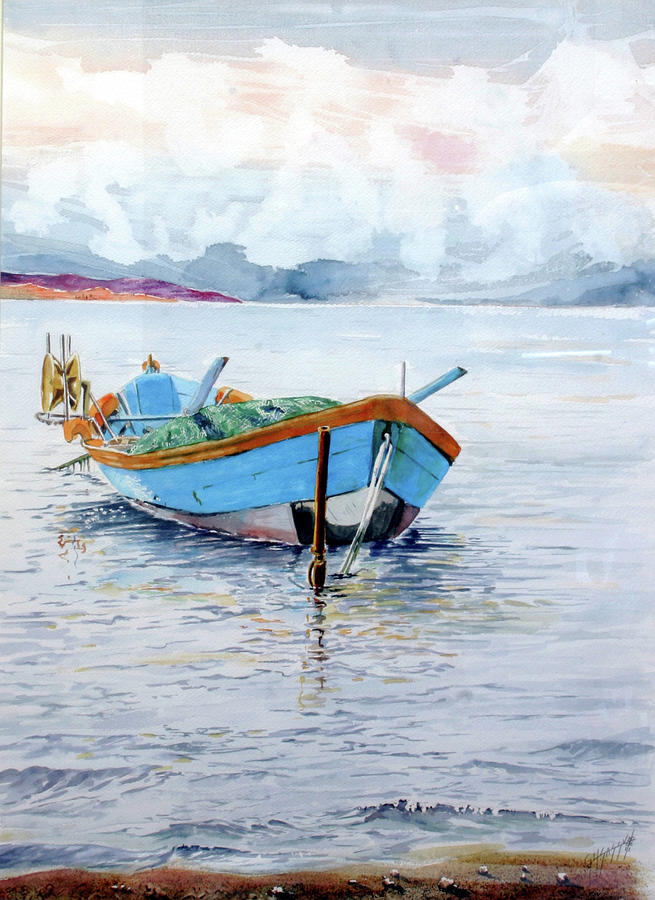 Boat Painting - A riva by Giovanni Marco Sassu