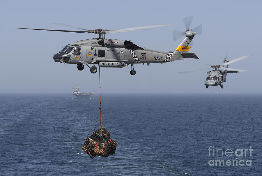 A Sh 60j Seahawk Transfers Cargo Photograph By Gert Kromhout Pixels