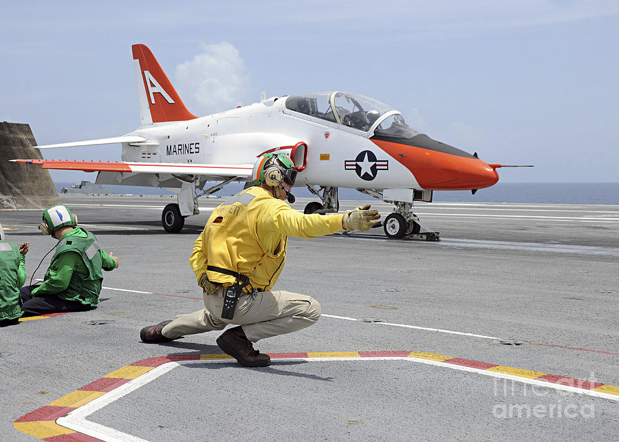 A Shooter Aboard The Aircraft Carrier Photograph by Stocktrek Images