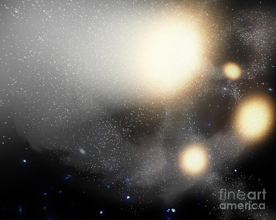 Planet Digital Art - A Smash-up Of Galaxies by Stocktrek Images