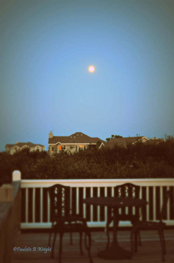 A Soft Beach Moonrise Photograph by Paulette B Wright