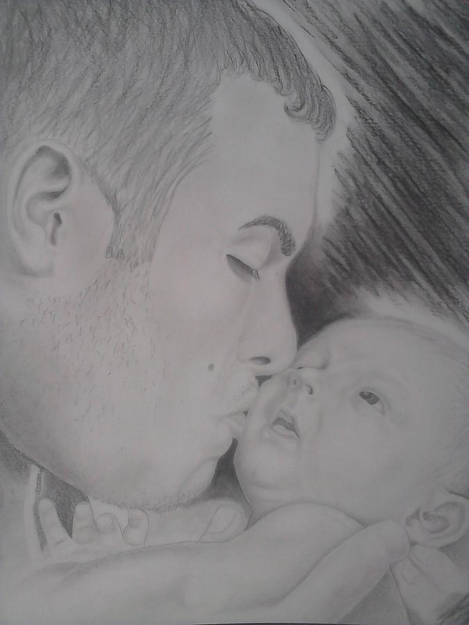 Father And Child Drawing - A soldier and his boy... by Andrew Longhi