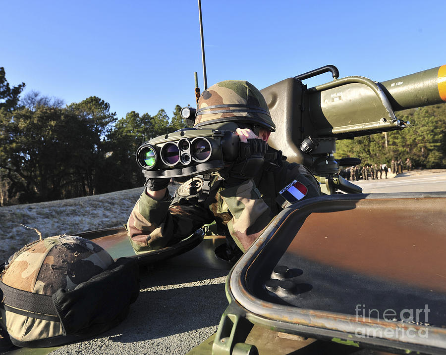 Binocular Photograph - A Soldier Scans The Horizon by Stocktrek Images