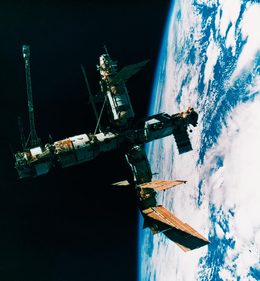 Space Photograph - A Space Station In Orbit Around The Earth by Stockbyte