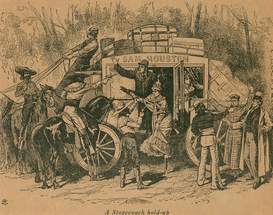 A Stagecoach Holdup. Illustration Photograph by Everett | Fine Art America