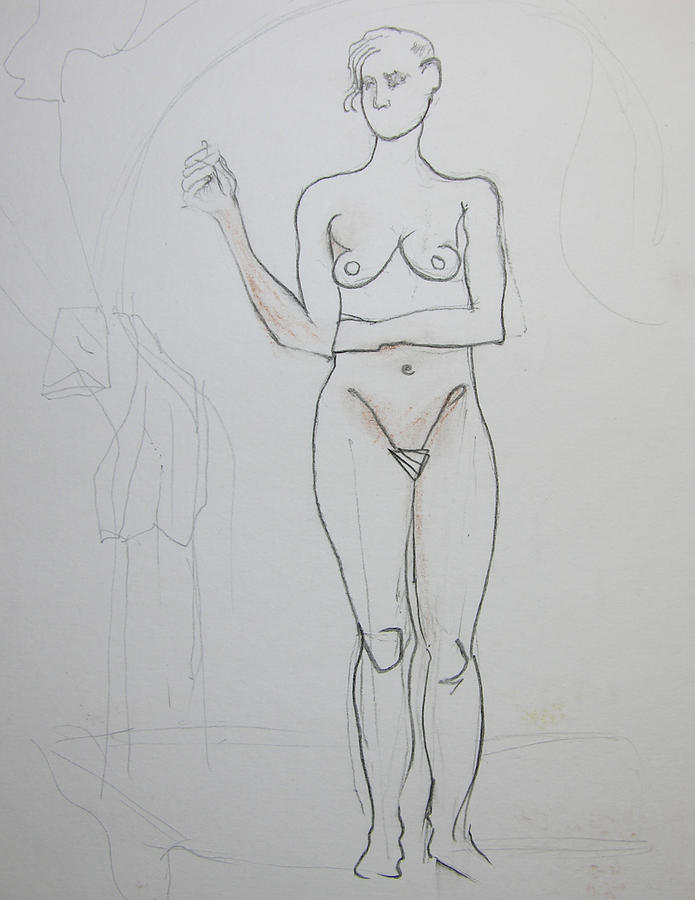 Nude Drawing - A Stand by Karen Kratzer