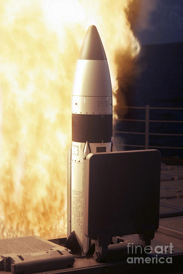 Vertical Photograph - A Standard Missile Three Is Launched by Stocktrek Images