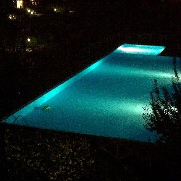 Water Photograph - A Swimming Pool At Night by Massimiliano Lancioni