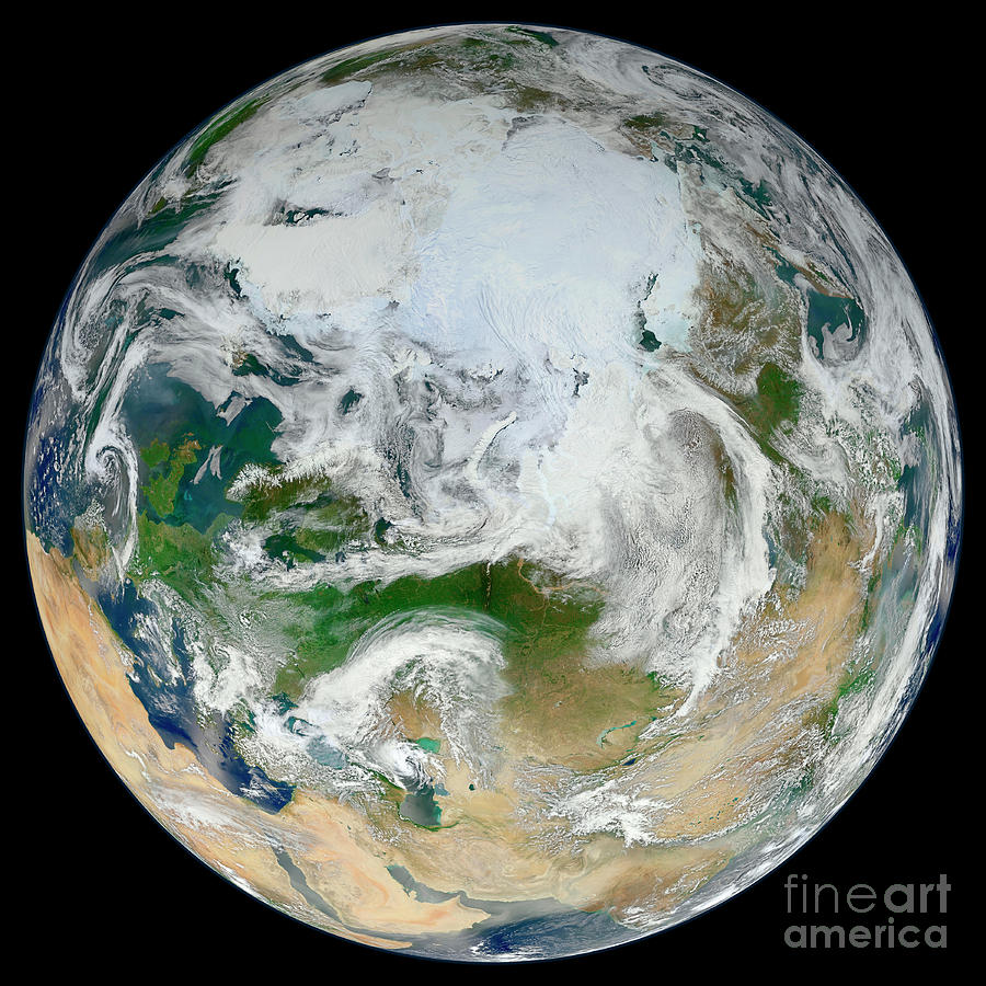 A Synthesized View Of Earth Showing Photograph by Stocktrek Images