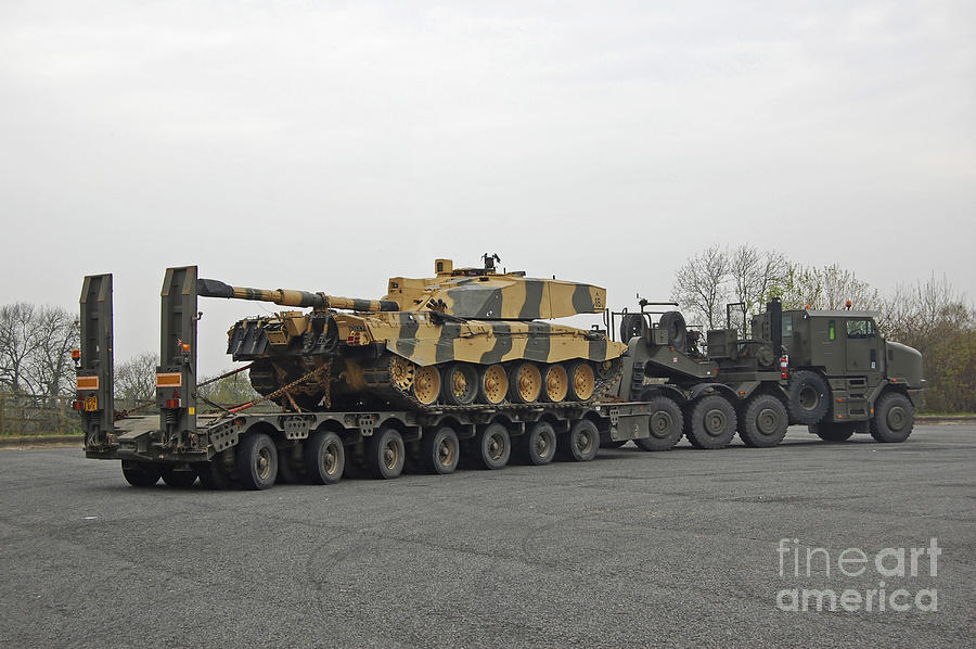 A Tank Transporter Hauling A Challenger Photograph by Andrew Chittock