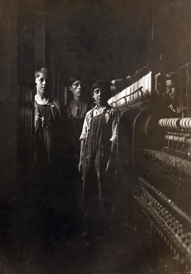 A Textile Mill. Some Of The Small Boys Photograph by Everett