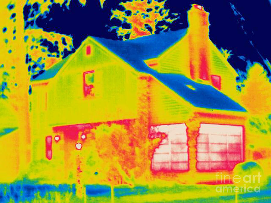 A Thermogram Of A Home In Winter Photograph by Ted Kinsman