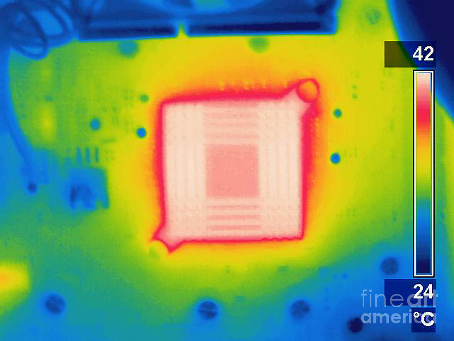 A Thermogram Of A Hot Computer Chip Photograph by Ted Kinsman